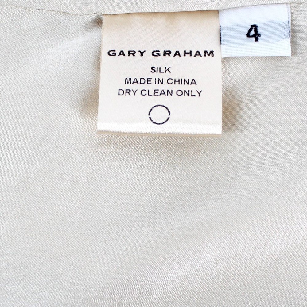 GARY GRAHAM Cream Silk Pleated Skirt Knee Length Scalloped Hem Lined 4 Runs Big - Picture 9 of 10